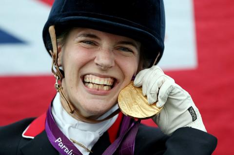 Sophie Christiansen with one of her London 2012 gold medals