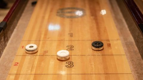 Shuffleboard table.