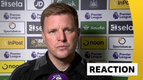 Eddie Howe is disappointed in his team's 0-1 loss to Brighton