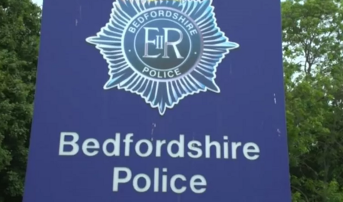 The sign at Bedfordshire Police headquarters