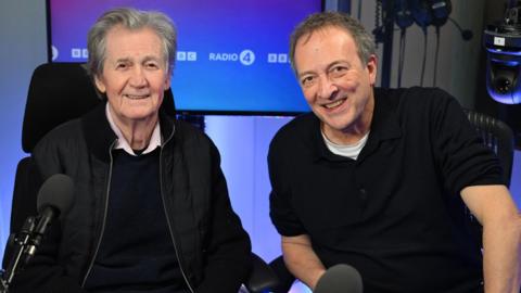 Melvyn Bragg and Misha Glenny in a Radio 4 studio
