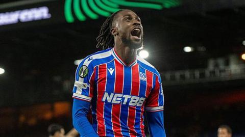 Evann Guessand celebrates scoring