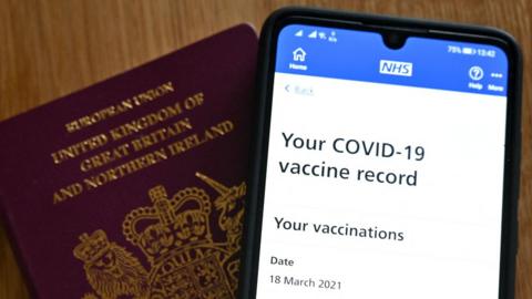 A Covid vaccine records page