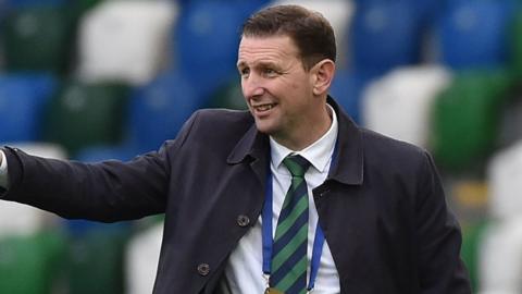 Ian Baraclough on the touchline