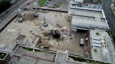 Aerial shot of the Castlegate centre demolition