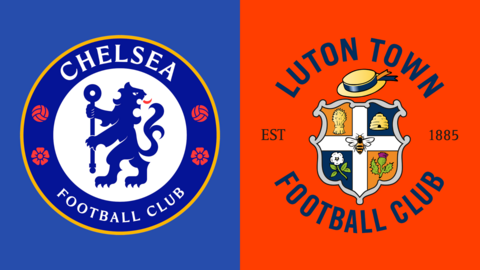 Chelsea and Luton Town club badges