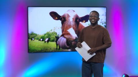 De-Graft on the Newsround set