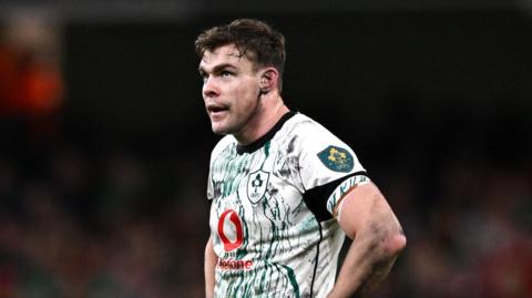 Garry Ringrose pictured before being sent off against Wales 