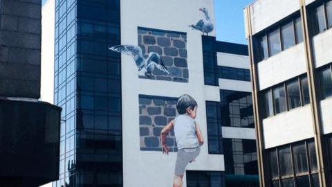 Walls across the city centre have been used for the festival