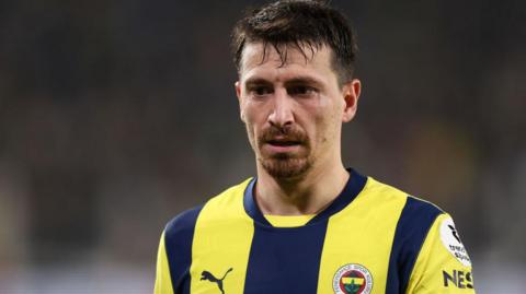 Fenerbahce captain Mert Hakan Yandas looks on during a Turkish Super Lig match