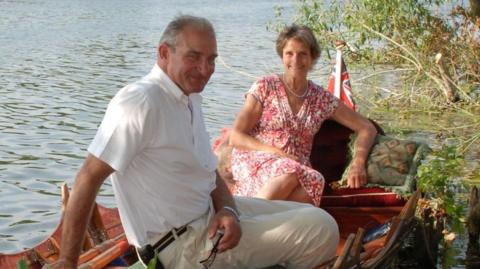 Malcolm and Ruth Knight on a boat