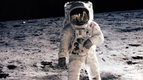 Astronaut Neil Armstrong on the Moon in 1969