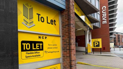 The entrance to the closed Rutland Centre car park in Leicester's cultural quarter