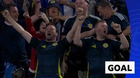 Scotland fans celebrating