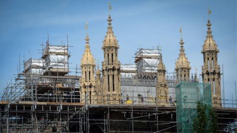 Scaffolding on the Houses of Parliament