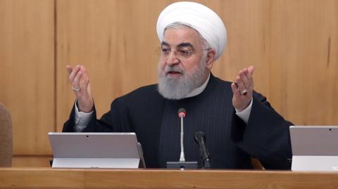 Iranian President Hassan Rouhani speaks at a cabinet meeting (15 January 2020)