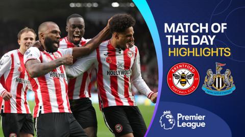 Igor Thiago celebrateas scoring a goal with his Brentford teammates