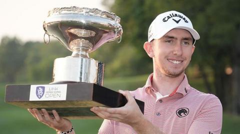 Tom McKibbin after his win at last November's Hong Kong Open which secured his place at the Masters