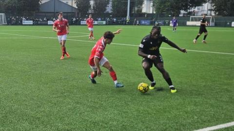 Action from Jersey Bulls v Worthing