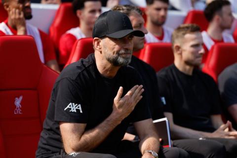 Jurgen Klopp watches his last match as Liverpool manager