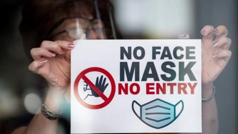 A face mask sign
