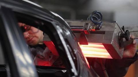 A man working at the Nissan factory in Sunderland