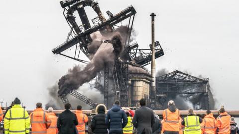 Redcar blast furnace demolished