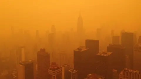Smoke from a Canadian wildfire covers New York City