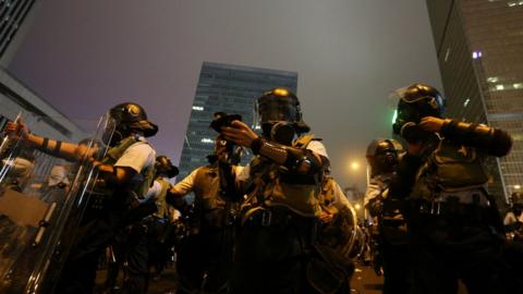 Riot police in Hong Kong, 12 June