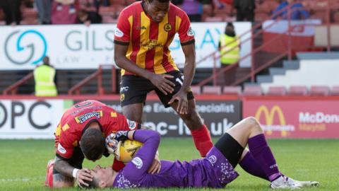 Partick Thistle celebrate their penalty save