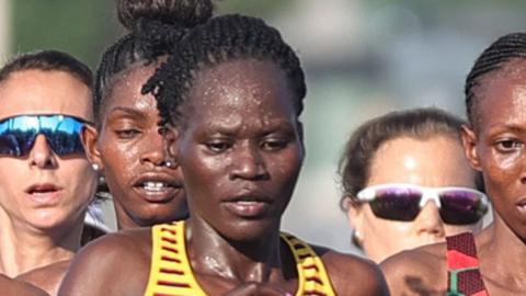 Rebecca Cheptegei running in a marathon