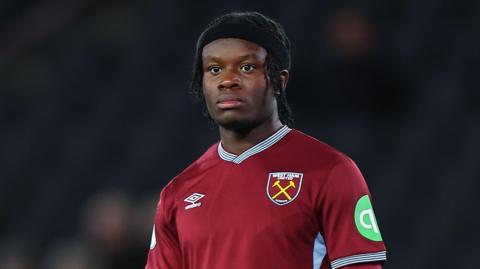 Emeka Adiele playing for West Ham United