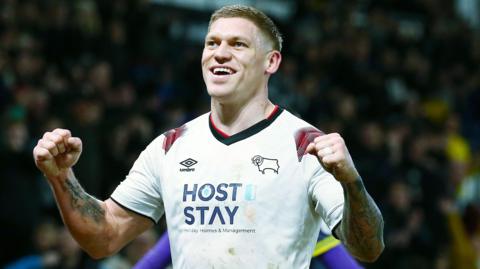 Martyn Waghorn celebrates a goal for Derby County