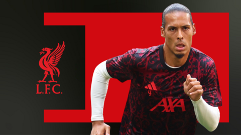 Virgil van Dijk runs in a warm up