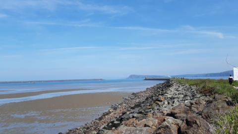 Beach with blue sky