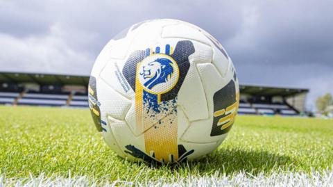 A football at St Mirren's SMiSA ground