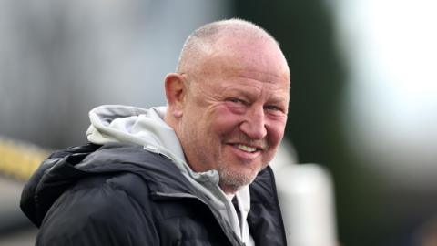 Steve Diamond smiling ahead of a Newcastle Falcons match