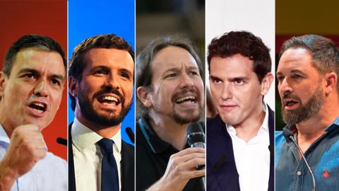 Leaders of Spain's main political parties