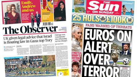 Observer and Sun front pages