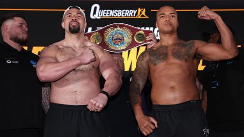Joseph Parker and Fabio Wardley weigh-in in London