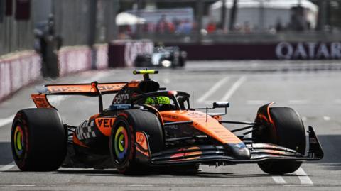 McLaren's Lando Norris during Azerbaijan Grand Prix first practice