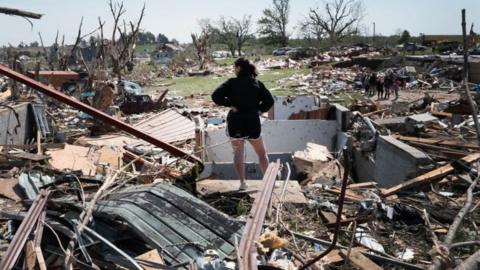 Destroyed home in Iowa