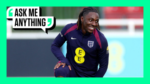 Eberechi Eze with an Ask Me Anything border around him