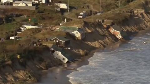 Homes falling into the sea at Hemsby
