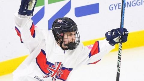 GB Women's player celebrates