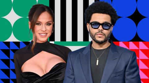 A composite image of The Weeknd and Vicky Pattison