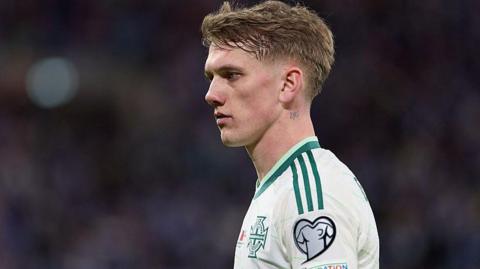 Ethan Galbraith in action for Northern Ireland 