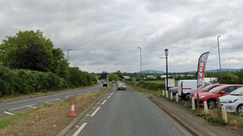 A Google screen grab showing the A38 Bristol Road on a cloudy day.