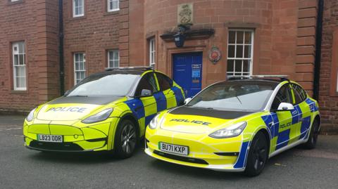 Tesla police cars