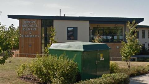 The outside of the Grove Medical Centre, a modern-looking two-storey building